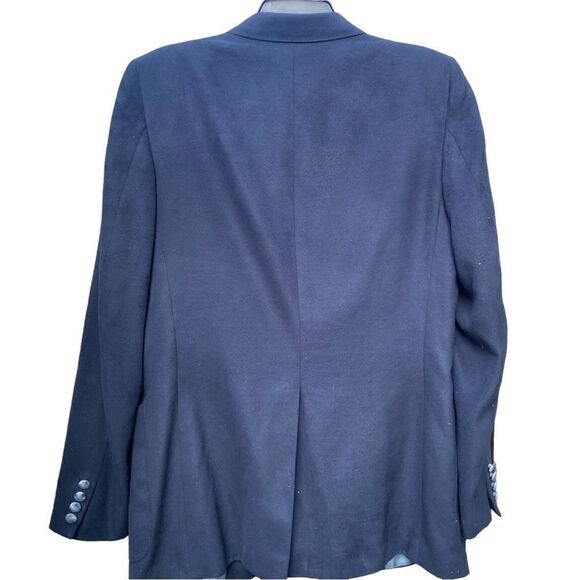 Vintage LANVIN Paris New York Men’s Blue Suede Vintage Sports Jacket Size Medium - Picture 5 of 13